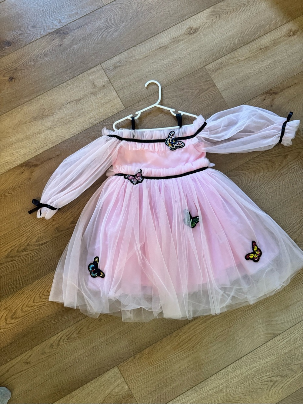 Lola + The Boys Pink Butterfly Tulle Dress